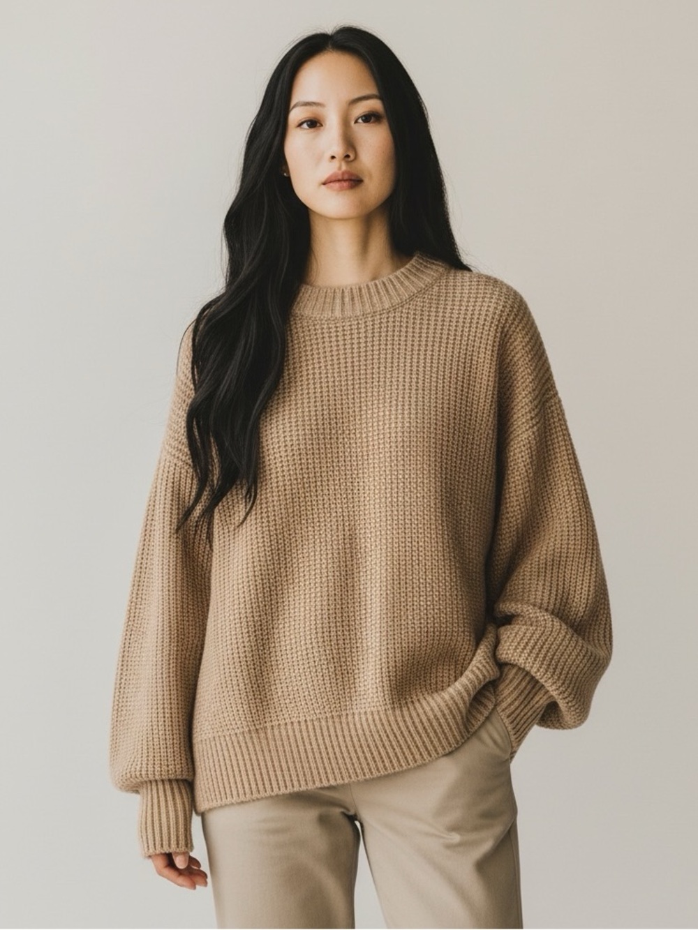 ANDTHEWHY Shimmer Rose Gold Leopard over Fawn Sweater S/M